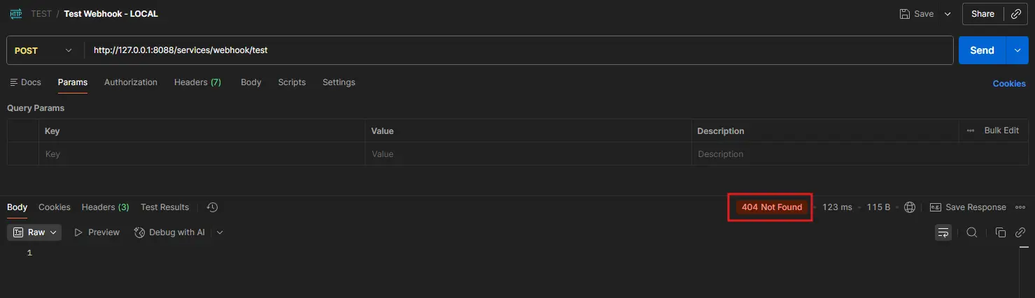 Résultat dans postman