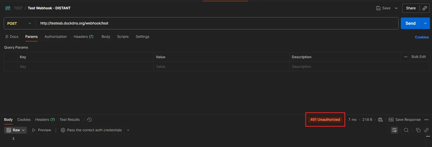 Unauthorized dans postman