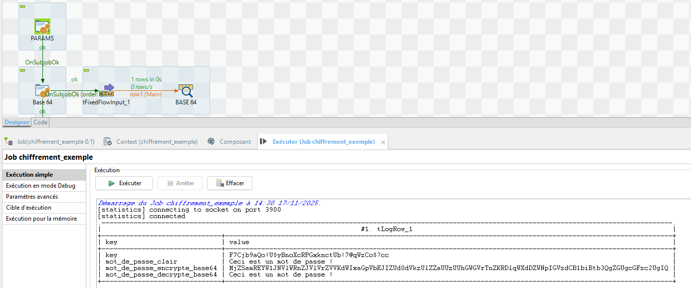 Dechiffrement via Talend/Talaxie