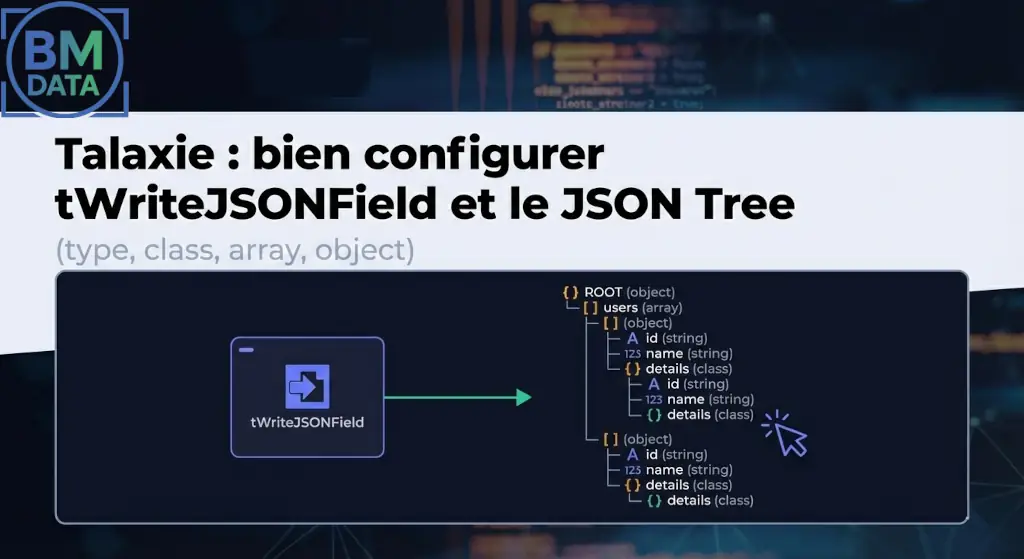 Talaxie : bien configurer tWriteJSONField et le JSON Tree (type, class, array, object)