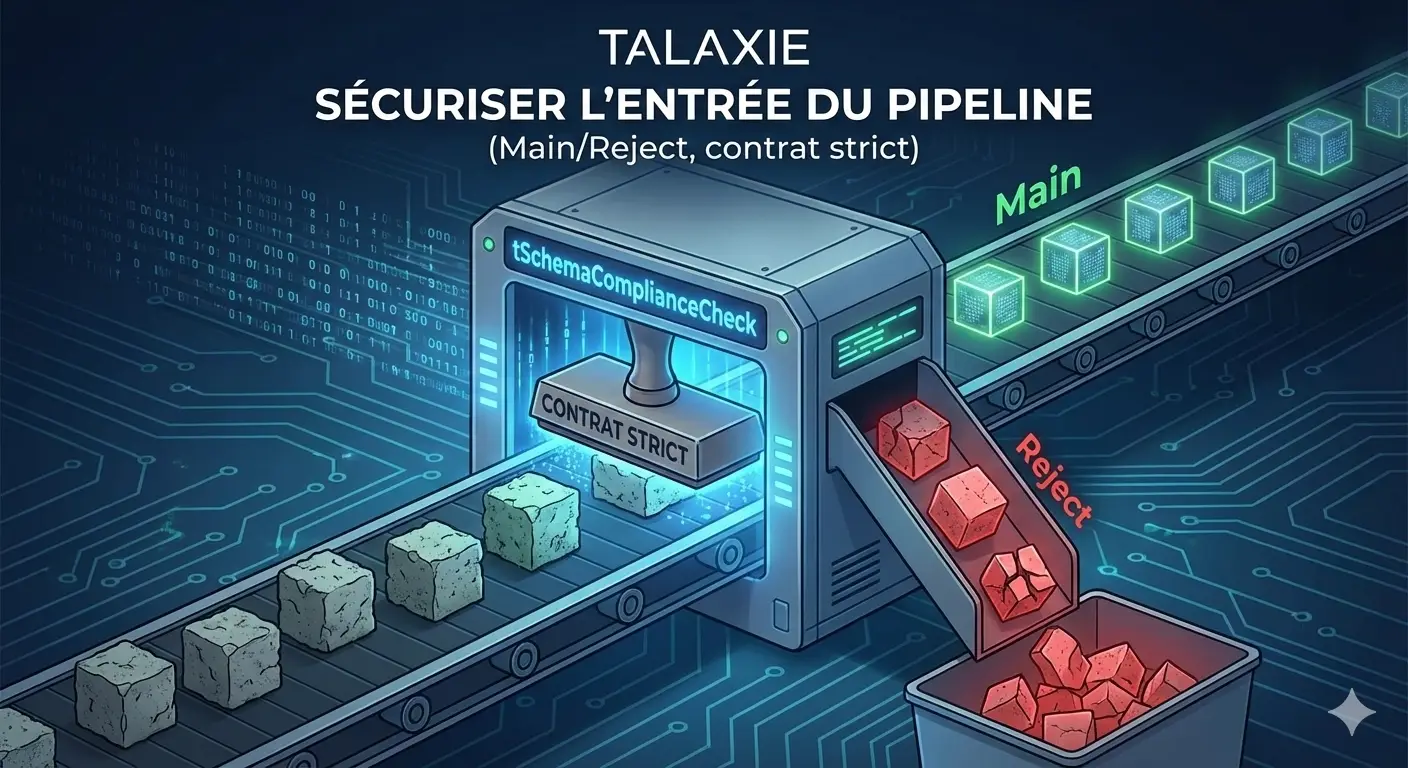 Talaxie : sécuriser l’entrée du pipeline avec tSchemaComplianceCheck (Main/Reject, contrat strict, cas concret)